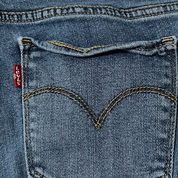 Levi’s 711 Skinny Distressed Raw Hem Mid Rise Jeans Size 28 - Picture 10 of 13